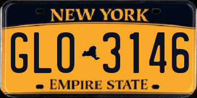 NY license plate GLO3146