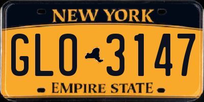 NY license plate GLO3147