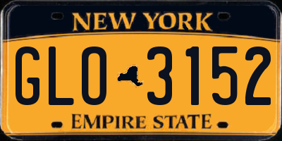 NY license plate GLO3152