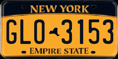 NY license plate GLO3153