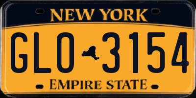 NY license plate GLO3154