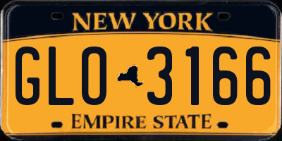 NY license plate GLO3166