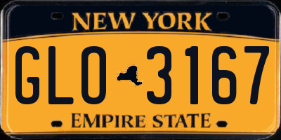NY license plate GLO3167