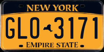 NY license plate GLO3171