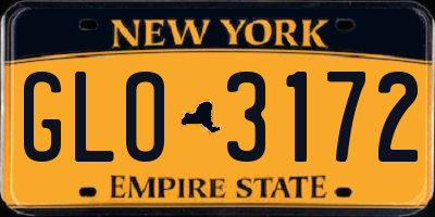 NY license plate GLO3172