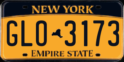 NY license plate GLO3173