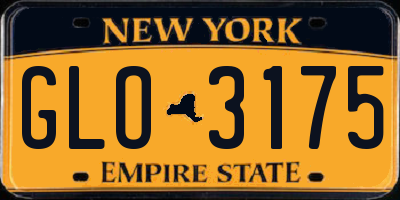 NY license plate GLO3175