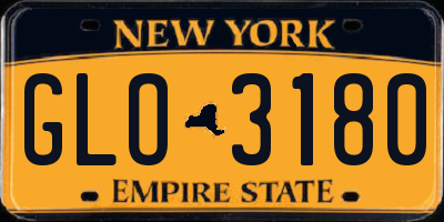NY license plate GLO3180