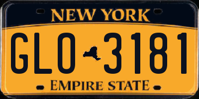 NY license plate GLO3181