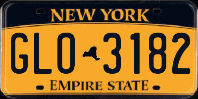 NY license plate GLO3182
