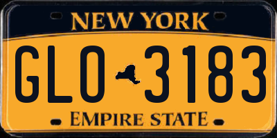 NY license plate GLO3183