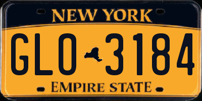 NY license plate GLO3184