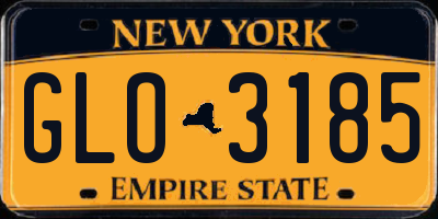 NY license plate GLO3185