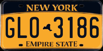 NY license plate GLO3186