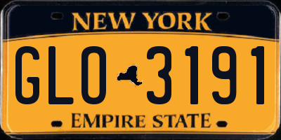 NY license plate GLO3191