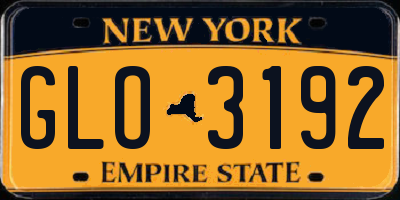 NY license plate GLO3192