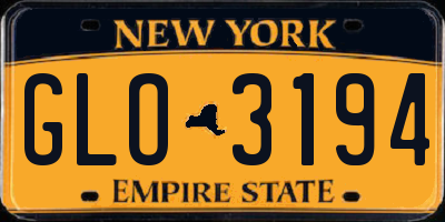 NY license plate GLO3194