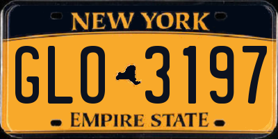 NY license plate GLO3197