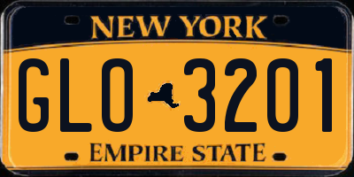 NY license plate GLO3201