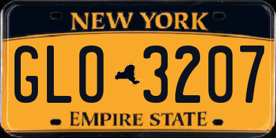 NY license plate GLO3207