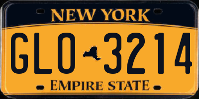 NY license plate GLO3214