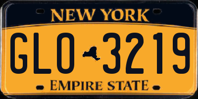 NY license plate GLO3219
