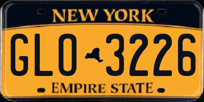 NY license plate GLO3226
