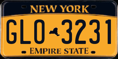 NY license plate GLO3231