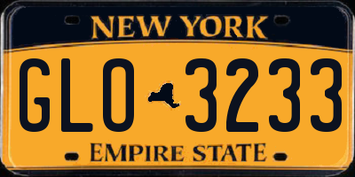 NY license plate GLO3233