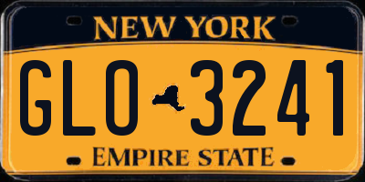 NY license plate GLO3241