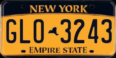 NY license plate GLO3243