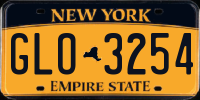 NY license plate GLO3254