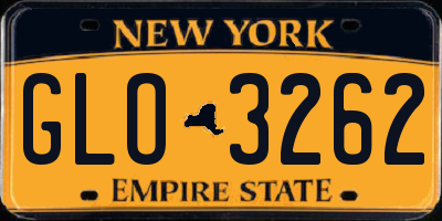 NY license plate GLO3262