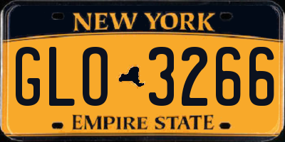 NY license plate GLO3266