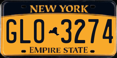 NY license plate GLO3274