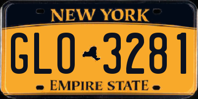 NY license plate GLO3281