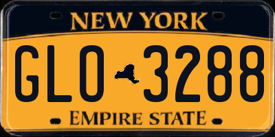 NY license plate GLO3288