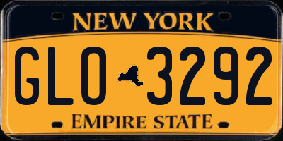 NY license plate GLO3292