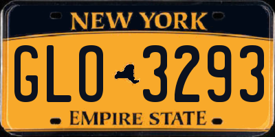 NY license plate GLO3293