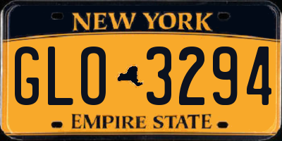 NY license plate GLO3294