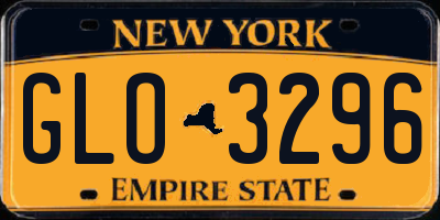 NY license plate GLO3296