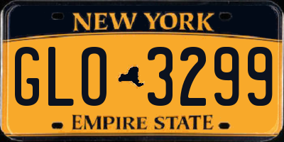 NY license plate GLO3299