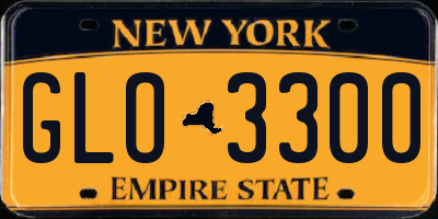 NY license plate GLO3300