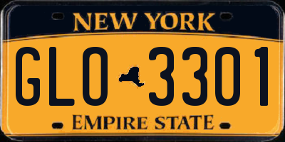 NY license plate GLO3301