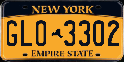 NY license plate GLO3302