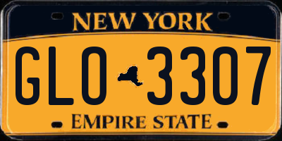 NY license plate GLO3307