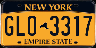 NY license plate GLO3317
