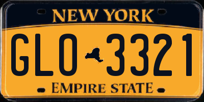 NY license plate GLO3321