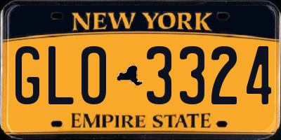 NY license plate GLO3324