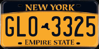 NY license plate GLO3325